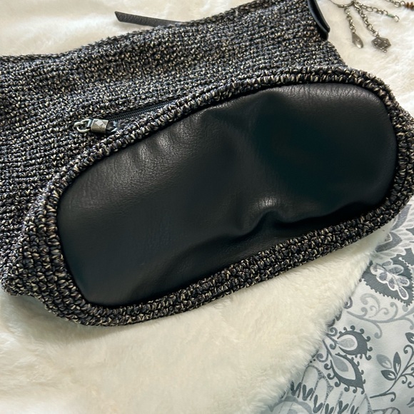 The Sak Black Knit Crochet Shoulder Bag With Charms Resort Purse - Picture 3 of 10